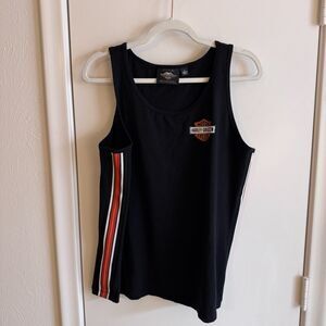 Womens Harley-Davidson Black/Orange/ White Side Stripe Tank Top Size XL